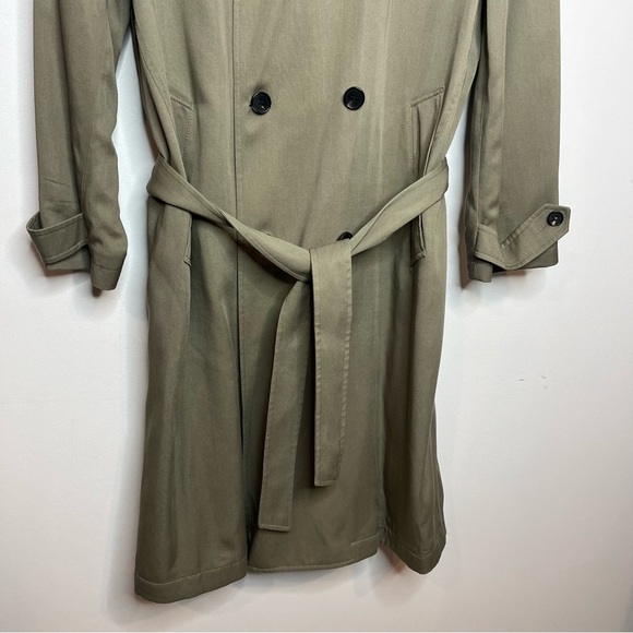 All Saints Men's 40 Large Siren Mac Twill Trench Coat Sage Green - Picture 3 of 16